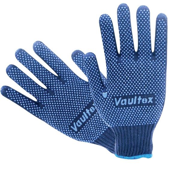 Vaultex Cotton Knitted Double Side Dotted Gloves, VS91