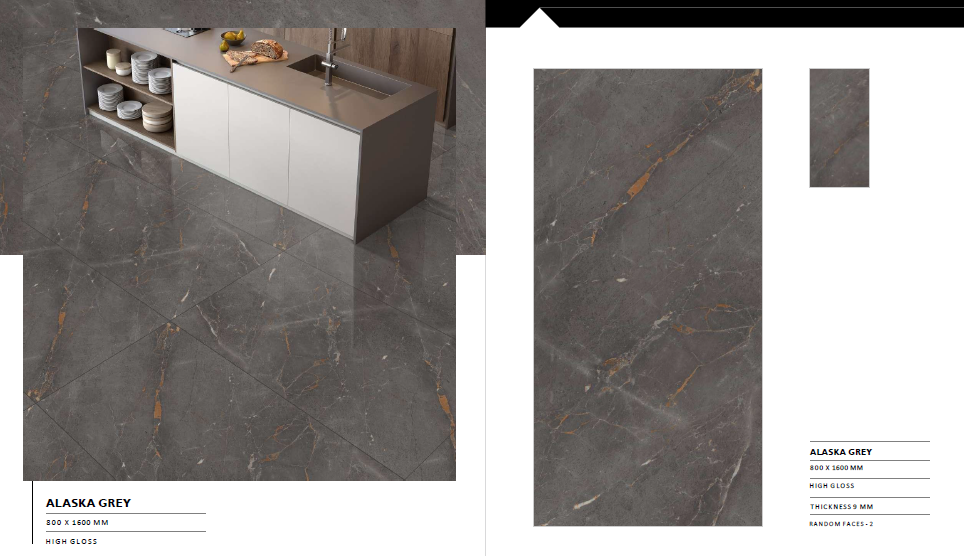 HIGH GLOSSY PORCELAIN TILE SIZE 80CM X 160 CM THICKNESS 9 MM FOR WALL/FLOOR