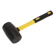 Rubber hammer with fiber glass handle black head with sticker-24oz(1X24) AI-BRH24