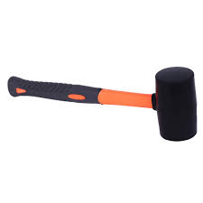 Rubber hammer with fiber glass handle black head with sticker-24oz(1X24) AI-BRH24