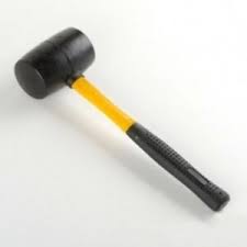 Rubber hammer with fiber glass handle black head with sticker-12oz(1X48)AI-BRH12