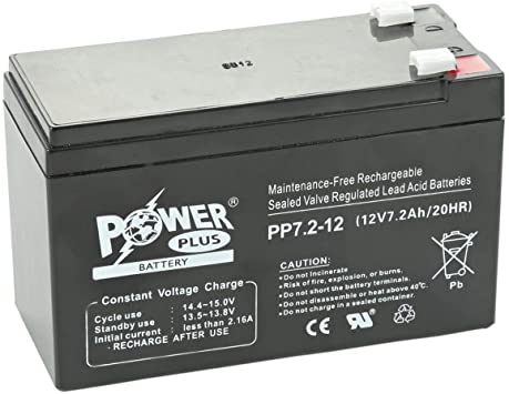 Powerplus Lead Acid Battery,, 12V, 7.2Ah/20Hr PP7-2-12