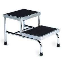 Double Step Stool ,Foot Stool, Folding, Stainless Steel, Silver and Black