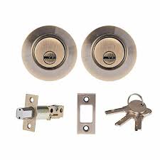 ACS Dead Lock 102 Key, 10Security Door Lock, Double Cylinder Steel Anti-Thief Door Bolt with Lock on Both Side for Doors, Home, Office Use(Silver)